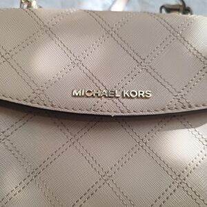 Michael Kors Beige Quilted Crossbody Bag